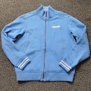 Vintage Columbia women's blue bomber jacket with zipper Sz L VERY ONE OF A KIND!